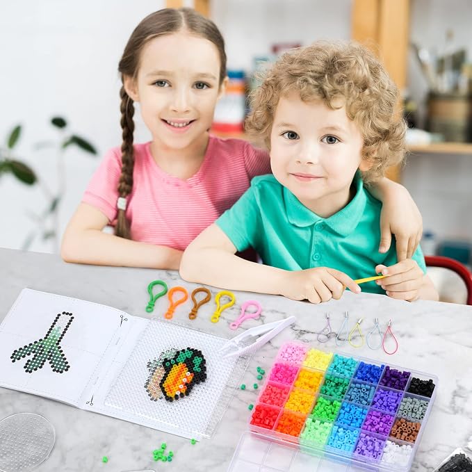QUEFE 5200pcs Fuse Beads Kit for Boys and Girls, 24 Colors 5mm Melting Beads - Image 7