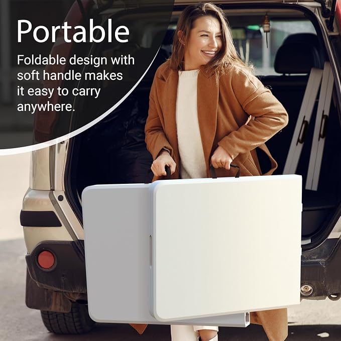 6 Feet Foldable Table with Built in Handle & Steel Legs | 6FT Heavy Duty - Image 6