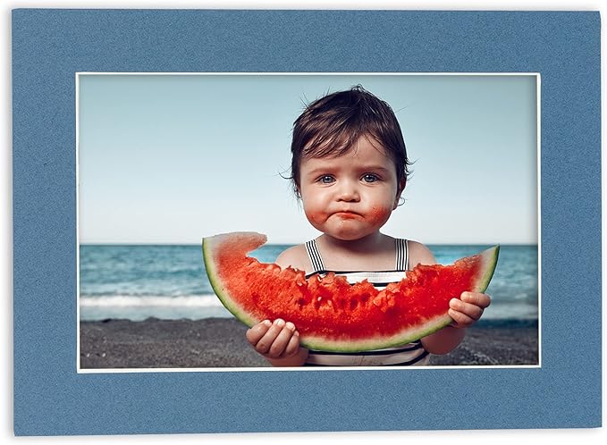 11x14 Mat for 8.5x11 Photo - Precut Steel Blue Picture Matboard for Frames Measuring 11 x 14 Inches - Bevel Cut Matte to Display Art Measuring 8.5 x 11 Inches - Acid Free Pack of 100 MATS