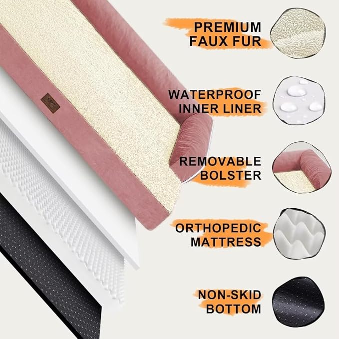 Large Dog Bed Orthopedic Washable: Beds Bolster - Image 5