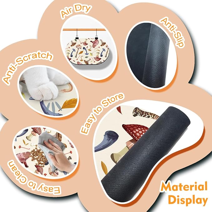 Dog Food Mat 20''x12'', Small Pet Feeding Mat, Non-Slip Rubber Pet Food Mat - Image 3