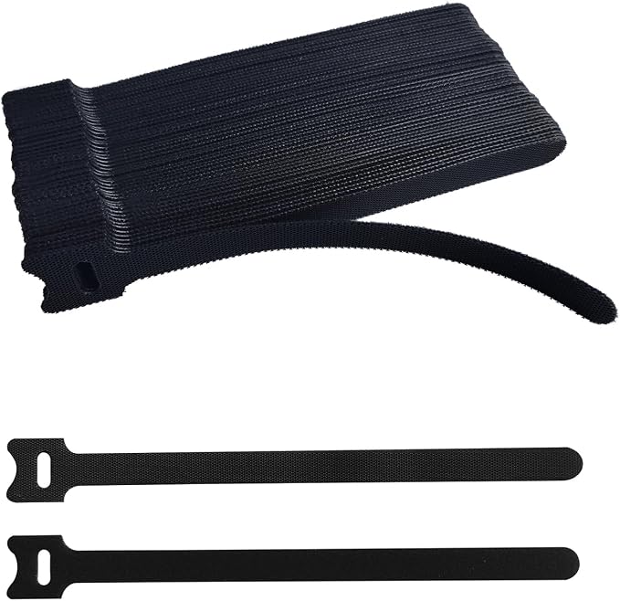 60 PCS 8 Inches Black Reusable Cable Ties, Cable Organizer, Cord Wrap and Hook by Unknown
