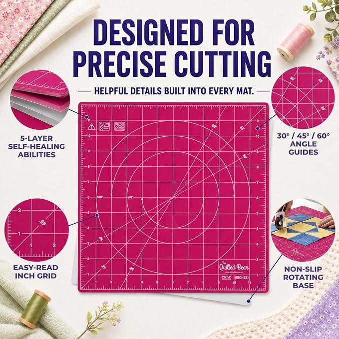 The Quilted Bear Rotating Cutting Mat 12" x 12" - Image 3
