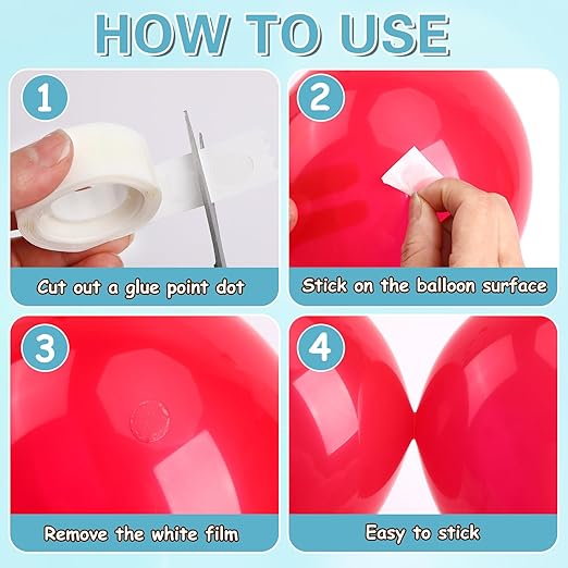 UPINS Glue Points Dots, 300Pcs Balloon Glue Adhesive Dots Double Sided Removable Glue Tape Dots for Balloons Crafts Decoration, 6 mm