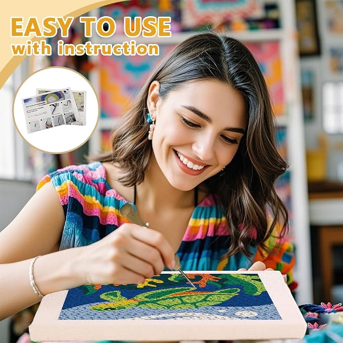Doodlream Sea Turtle DIY Punch Needle Embroidery Kit - Image 3