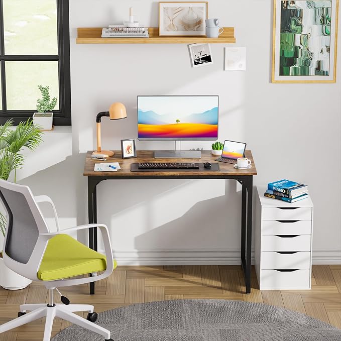 PayLessHere | 39 Inch Computer Desk | Brown | Office Desk - Image 2