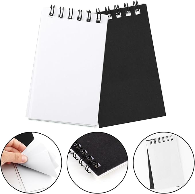 12 Pack Mini Pocket Notebooks Black Mini Spiral Notebooks - Image 3
