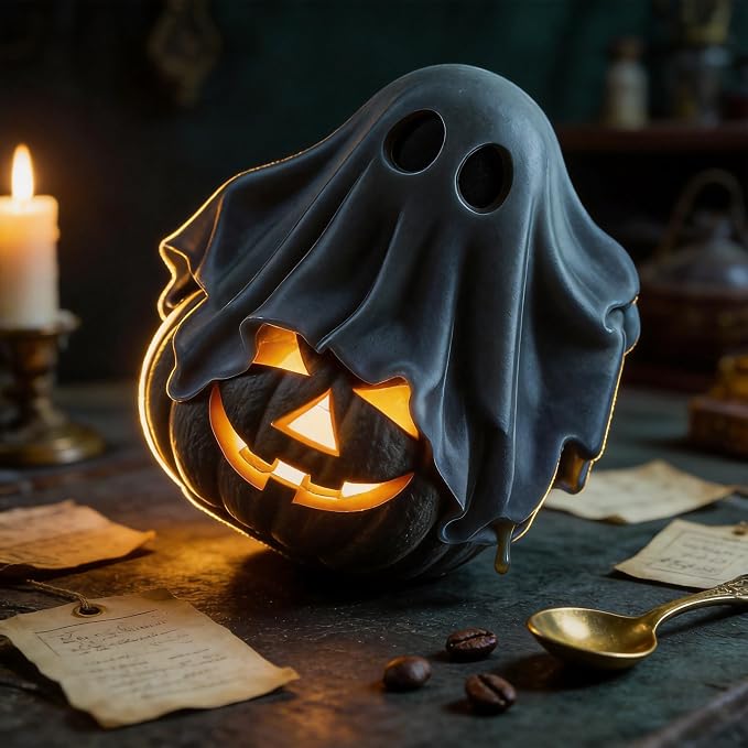 3D Ghost Pumpkin Silicone Mold for DIY Halloween Candle & Soap Casting Tool | - Image 5