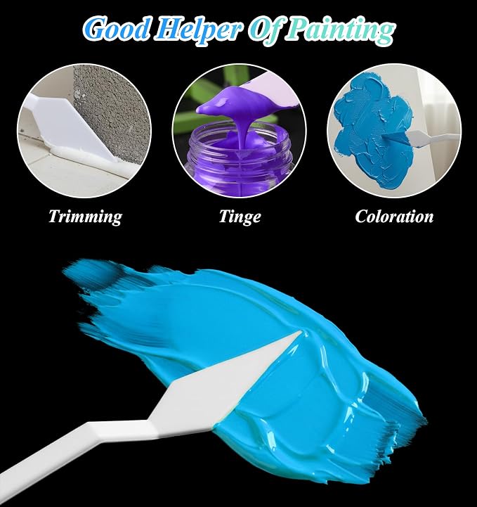 6 Pcs Plastic Palette Knive, Thin & Flexible Plastic Spatula Set, Art Palette - Image 5