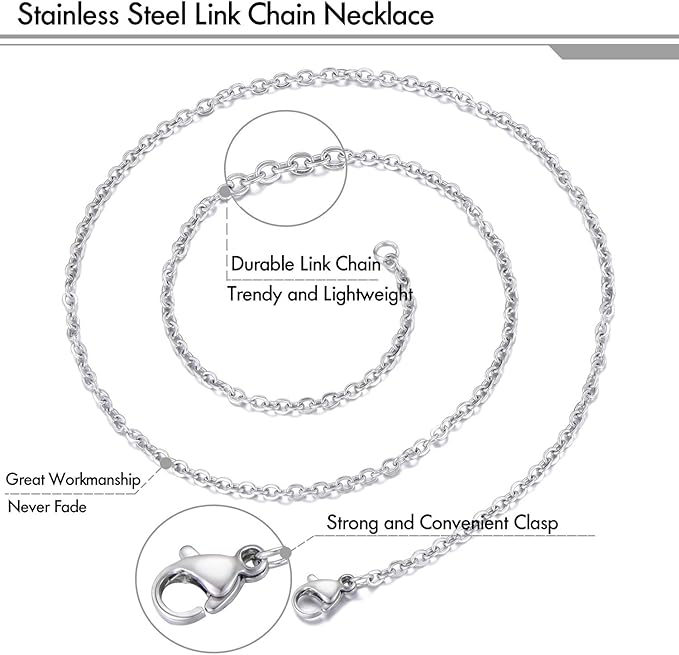30 Pack 24 Inch Necklace Chain Stainless Steel Link Cable Chain Necklace - Image 2