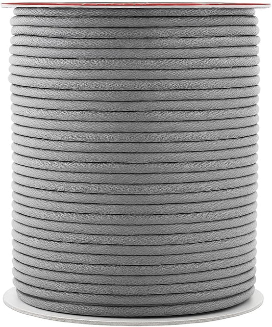 Mandala Crafts 2mm 109 Yards Gray Cotton Waxed Cord for Jewelry Making Bracelet Cord Waxed String - Beading String Thread Jewelry Cords for Necklaces String