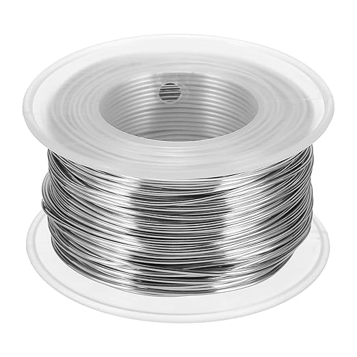 uxcell 18 Gauge / 1mm Anodized Aluminum Wire for Jewelry Craft Making, 102 Feet Bendable Flexible Wire for DIY Home Decor Gardening Sculpture, Silver