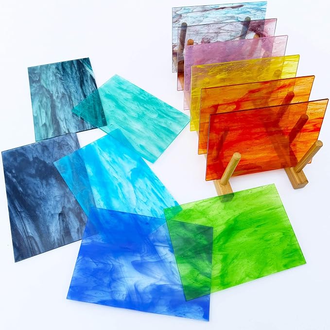 LITMIND 24 Sheets Transparent Streaky Stained Glass Sheets – Mystic Rainbow Mix - Image 4