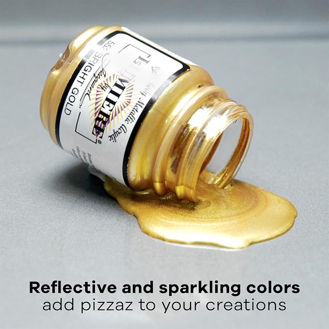 Jacquard Lumiere 8oz Fabric Paint Sunset Gold - Image 3