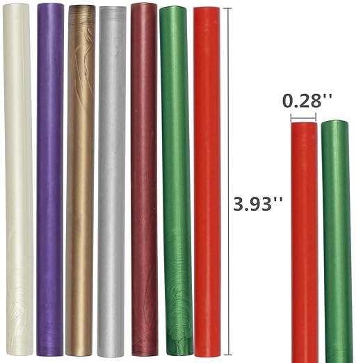 Fruit Green Wax Seal Sticks, ONWINPOR 20pcs Glue Gun Waxing Sealing Sticks for Waxseal Stamp, Mini Sealing Waxs Sticks Suit for 0.28''Glue Gun (Fruit Green)