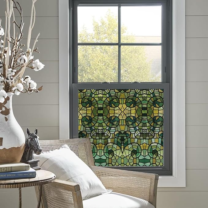 funlife Original Hand-Drawn Stained Glass Window Film, Reusable Double-Sided by funlife