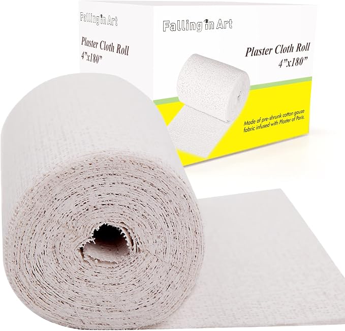 4'' x 180'' Plaster Cloth Gauze Bandages Rolls, 500gsm Plaster Strip | by FallinginArt