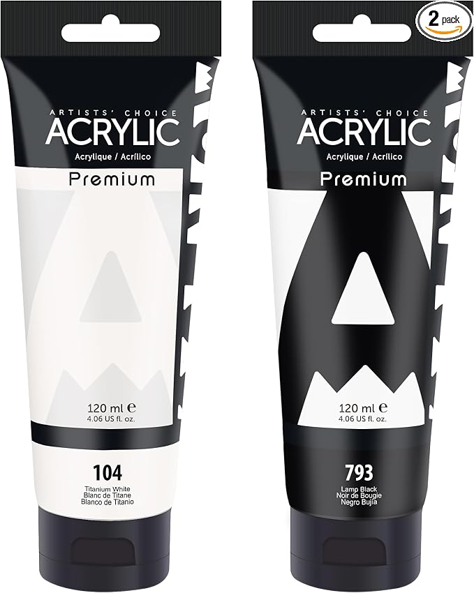 AUREUO White and Black Acrylic Paint by AUREUO