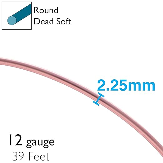 The Beadsmith Anodized Aluminum Wire – 12 Gauge – 39 feet – Rose Gold Color – Bendable Craft Wire Used to Jewelry Making, Wire Wrapping, Sculpting, Floral, Modeling and Other DIY Arts & Crafts
