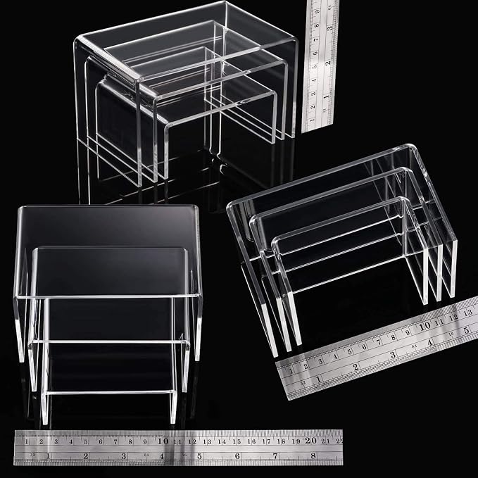 Chuangdi 2 Sets Acrylic Display Risers, Product Stand, Jewelry Display Riser - Image 6