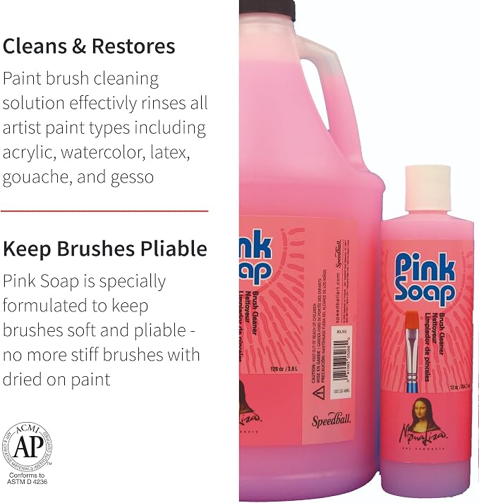 Pink Soap 12-Ounce Brush Cleaner and Conditioner - Image 2