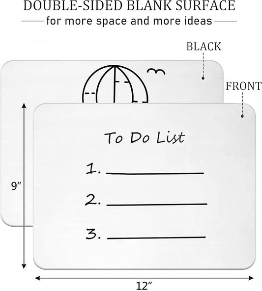 10 Pack Dry Erase Boards, Double-Sided Small White Board for Classroom Student, 9"x12" Portable Dry Erase Board Bulk, Mini Whiteboard for Teacher Classroom Supplies