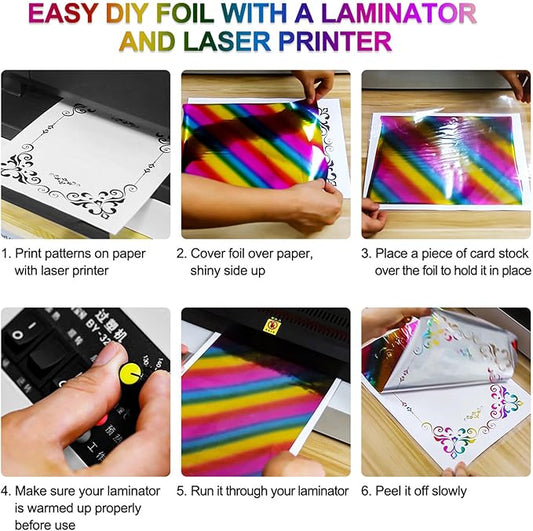 18PCS Transfer Foil Paper Bundle for Foil Quill/Heat Foil Pen/Heat Foil System,Toner Reactive Foil Hot Stamping Wrapping Paper for Card Making Sparkling Craftwork Scrapbooking Paper Crafts 5mx19.3cm