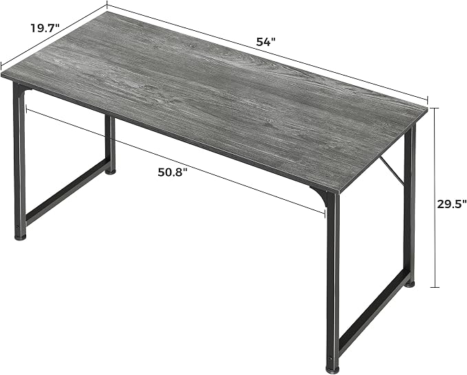 Huuger Computer Desk, 55 Inch Home Office Desk, Gaming Writing Work from Home - Image 3