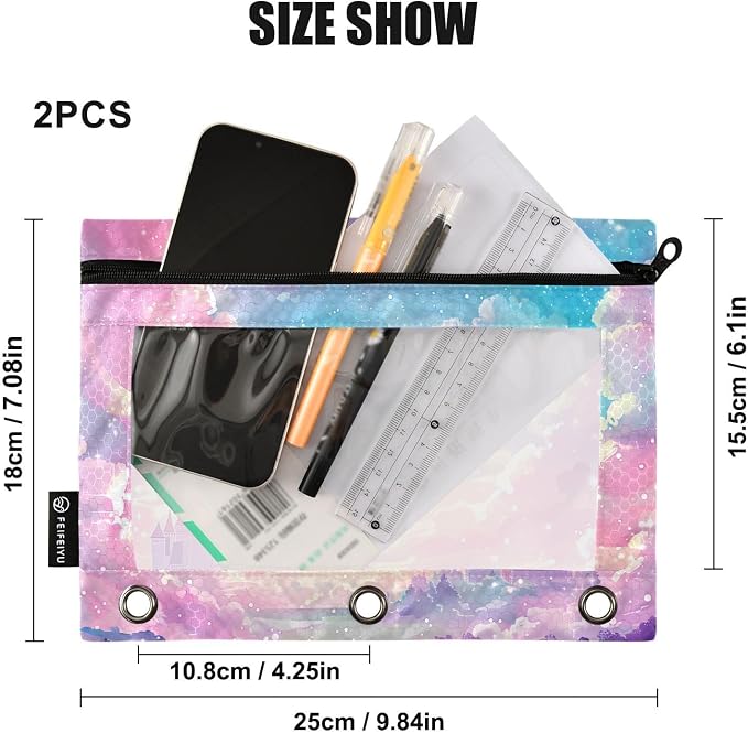 Princess Castle Pink Sky Pencil Pouch - Image 3