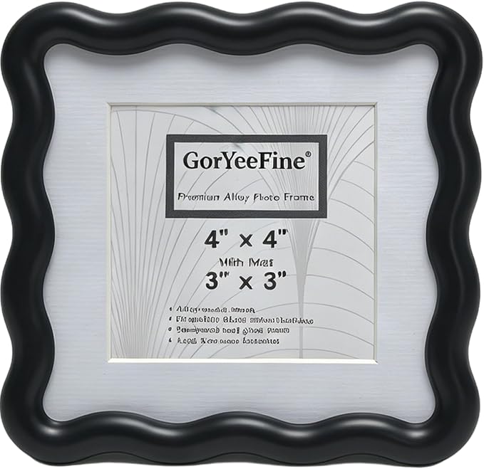 High-End Black 4x4'' Square Zinc Alloy Picture Frames, by GorYeeFine