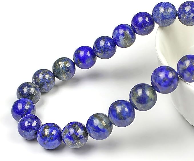 MJDCB Natural Lapis Lazuli Gemstone Loose Beads Round 8mm Energy Stone Healing - Image 2