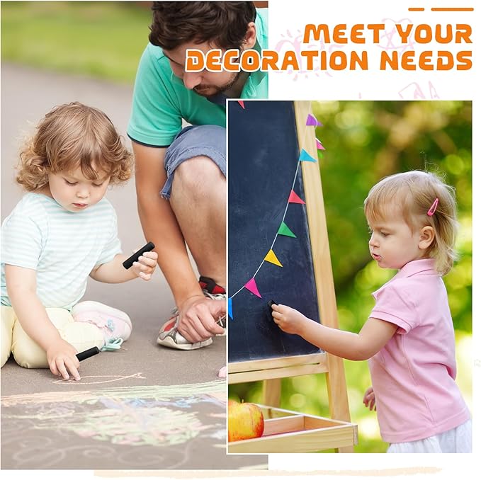 20 Pcs Sidewalk Chalks for Kids Non Toxic Jumbo Chalk for Party Gift Outdoor Art Classroom Play Painting (Black)