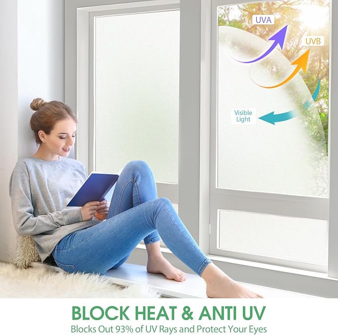 STATINT Frosted Glass Window Privacy Film Sun Blocking UV Protection Window - Image 2
