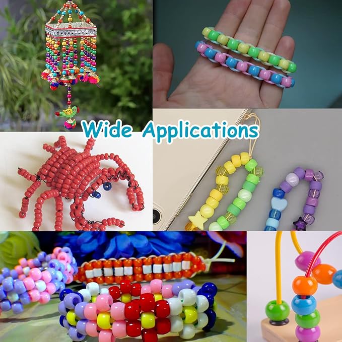 1100 Pcs Mixed Colors Shape Barrel Plastic Loose Beads - Image 5