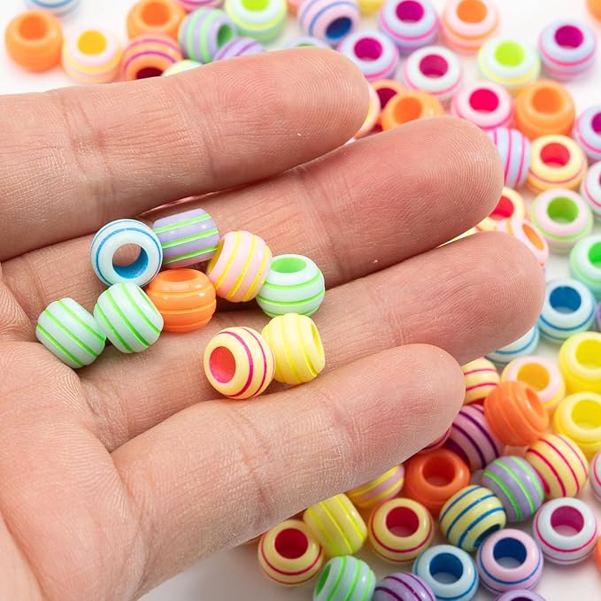 Gxueshan 1000 Pcs Acrylic Rainbow Round Pony Beads - Image 5