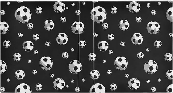 Football Black Round Ring Binders 1.5 Inch Soccer Sports Balls 3 Ring Clipboard - Image 2