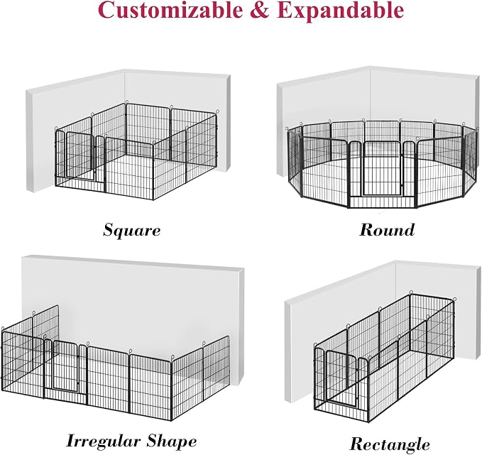 Dog Playpen Fence for Yard, 32inch 40 Panels Anti-Rust Pet Playpen Exercise Pen - Image 7