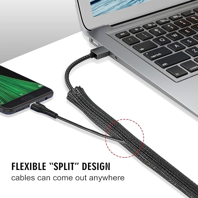 10ft x 1 inch Cable Sleeve Split Wire Loom Tubing - Image 3