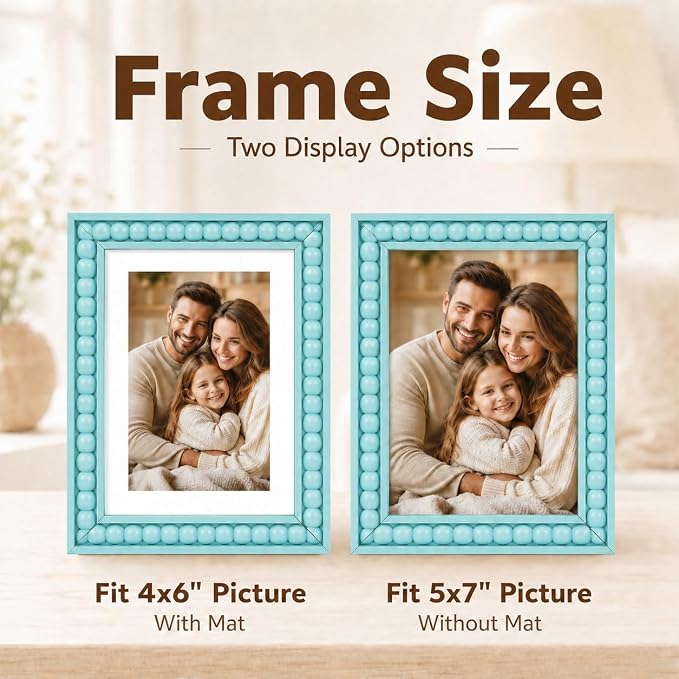 Solid Wood 5x7 Picture Frame Beaded Frame - Image 3