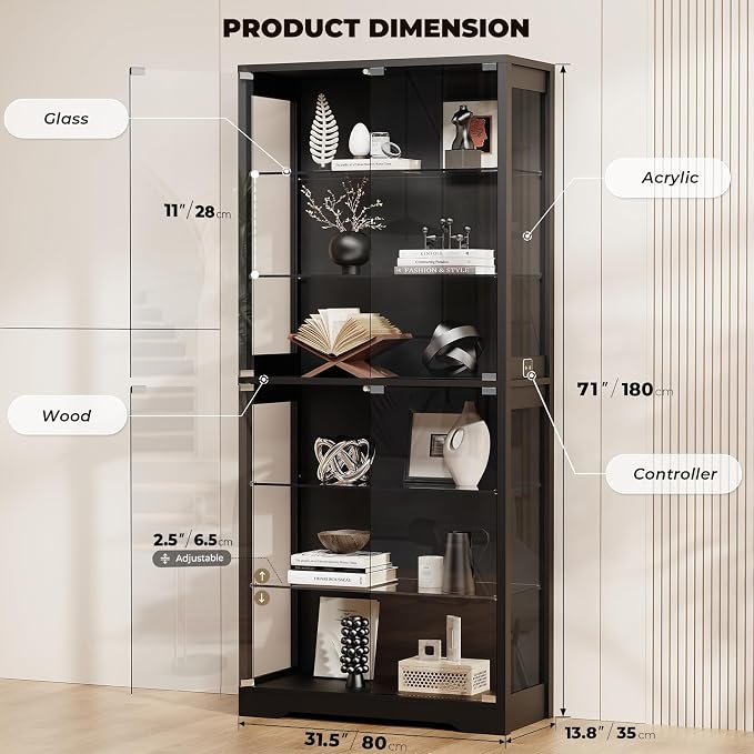BROTTAR 71" Tall Display Cabinet - Image 2