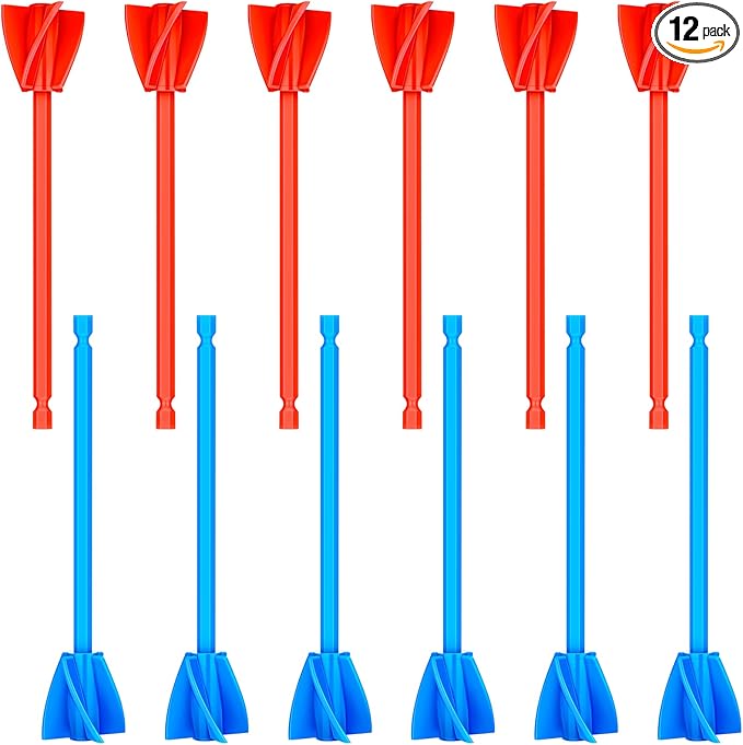 12 Pieces Epoxy Mixer Attachment for Drill Helix Paint Mixer Reusable Paint Stirrers Drill Attachment for Resin for Jewelry Resin Casting Molds (Red, Blue)