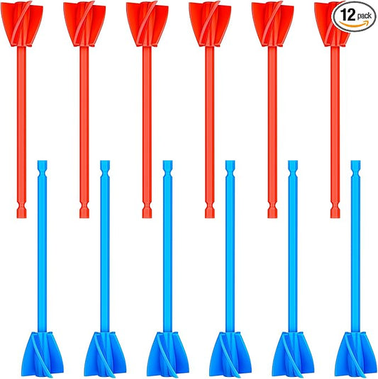 12 Pieces Epoxy Mixer Attachment for Drill Helix Paint Mixer Reusable Paint Stirrers Drill Attachment for Resin for Jewelry Resin Casting Molds (Red, Blue)