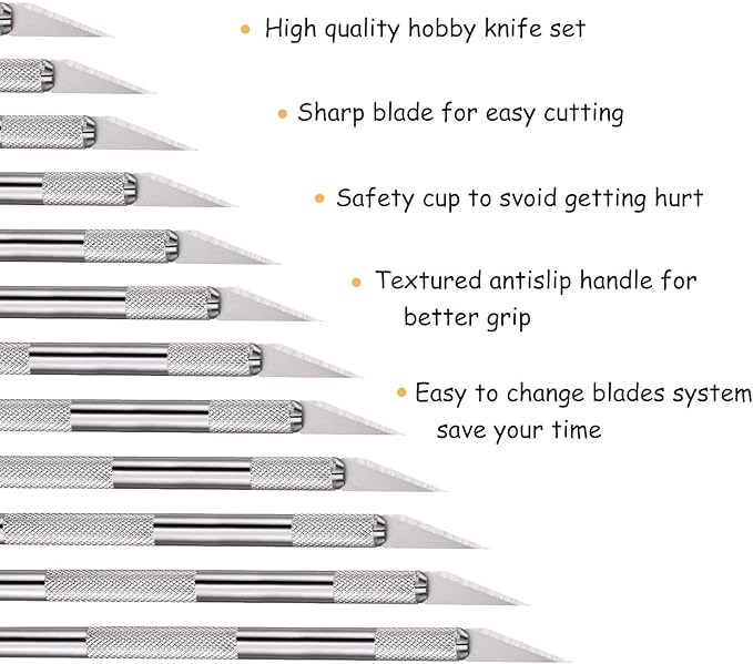 15 Pack Exacto Knife Set, Hobby Knife, Back to School Supplies Craft Knifes Kit for Art, Carving, DIY, Scrapbooking, Art, Cutting, Stencil(Silver)