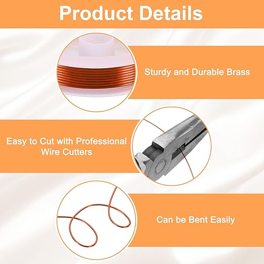 HARFINGTON 5ft Jewelry Wire, 18 Gauge (1mm) Brass Craft Soft Metal Tarnish Resistant Copper Beading Wire for Jewelry Making Supplies Crafting, Coffee
