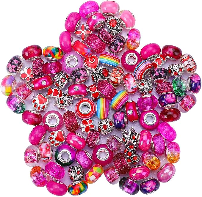 European Large Hole Spacer Charm Beads by VICTLOV