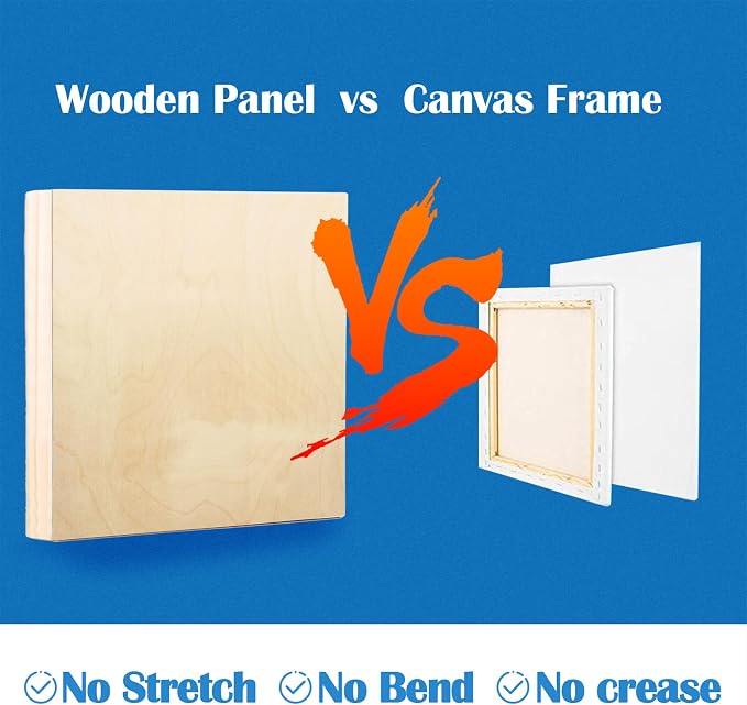 Falling in Art 2 Pack 10x10'' Unfinished Gallery Birch Wood Canvas Panels | - Image 4
