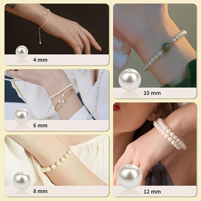 1200Pcs Pearl Beads for Bracelets, Bracelet Making Kit for Adults, Kids - Image 3