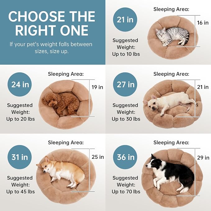 OhGeni 20 inches Calming Donut Dog & Cat Bed - Image 6