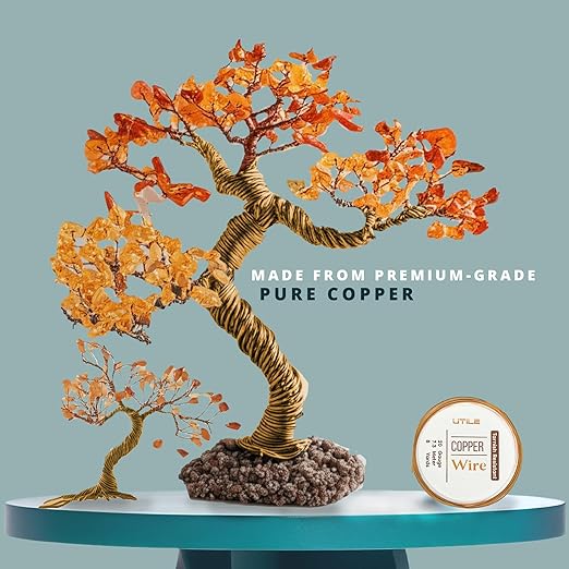 UTILE 18 20 22 24 Gauge 90 ft 99.9% Pure Soft Copper Wire for Electroculture Gardening, Jewelry Making, Crafting Wire Bendable, Plant Wire (Copper 20)