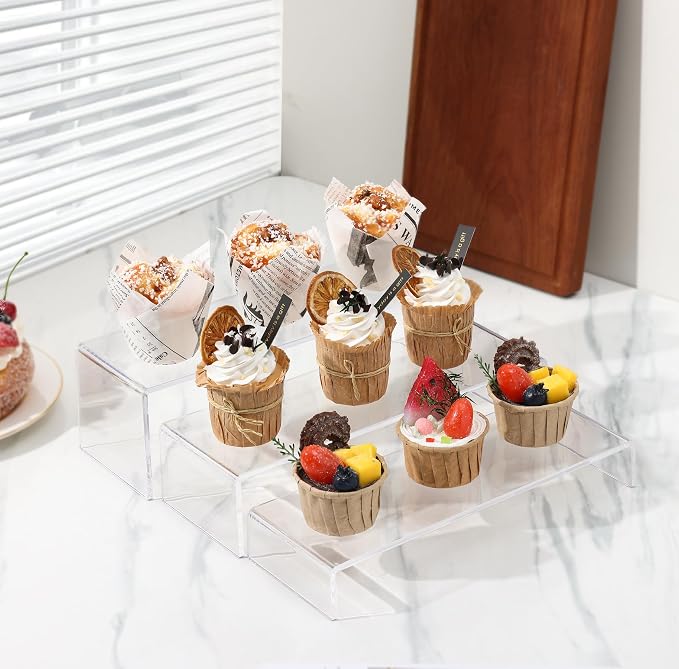 ANDGOO 12 Pack Large Acrylic Risers, 4 Set Clear Rectangular Stands - Image 6